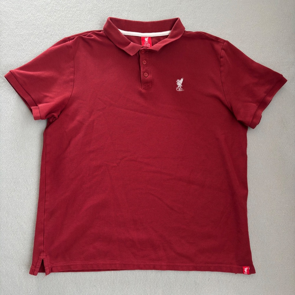 Liverpool FC Polo Shirt Mens XL Red Short Sleeve Embroidered Liver Bird Crest